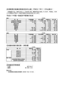 財政状況公表 - 衣浦東部広域連合ホームページ