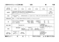 入院中のスケジュール（正常分娩） 名前 様