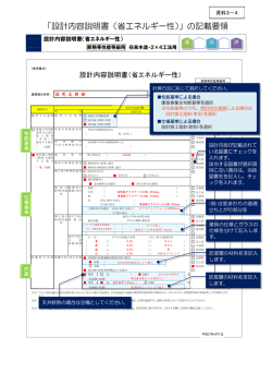 「設計内容説明書（省エネルギー性）」の記載要領