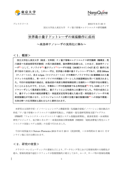 世界最小量子ドットレーザの室温動作に成功