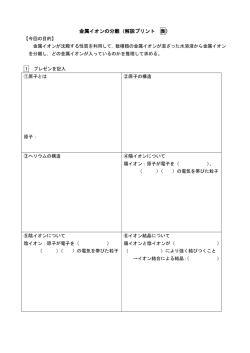 金属イオンの分離（解説プリント 表）