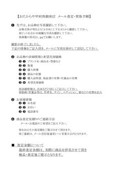 査定金額について 最終査定金額は、実際に商品を拝見させて頂き 検品