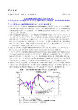 調 査 速 報 タイ自動車市場月次統計（2015年5月）