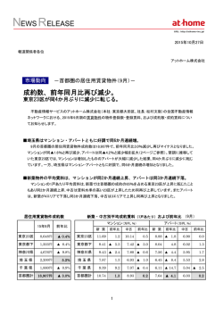 成約数、前年同月比再び減少。
