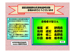 榛葉 武 静岡県 佐相 道宏 長野県 鈴木 俊二 長野県