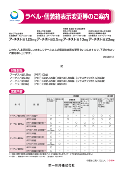 ラベル・個装箱表示変更等のご案内