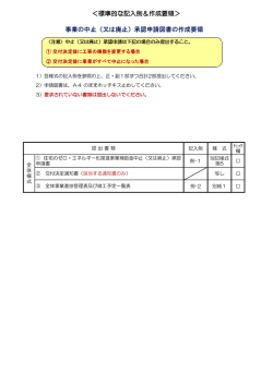 ＜標準的な記入例＆作成要領＞ 事業の中止（又は廃止）承認申請図書