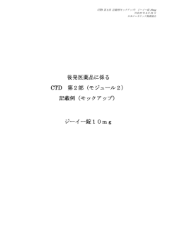 後発医薬品に係る CTD 第2部（モジュール2） 記載例（モックアップ