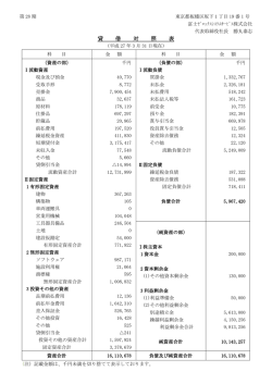 貸 借 対 照 表 - 富士ゼロックスシステムサービス