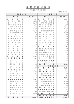 中 間 貸 借 対 照 表