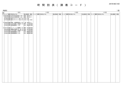 時 間 割 表 ( 講 義 コ ー ド )