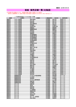 桜姫 販売店舗一覧（北海道）