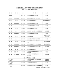 公益社団法人日本都市計画学会北海道支部 平成 27・28 年度役員名簿