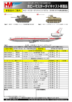 HOBBY MASTER 2016年1月新製品②