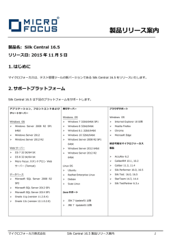 製品リリース案内 - マイクロフォーカス