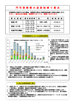 門 司 警 察 署 の 速 度 取 締 り 重 点