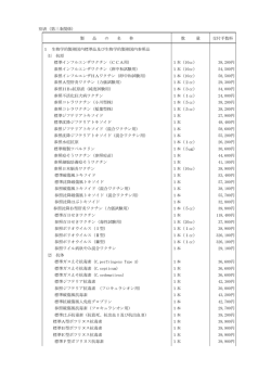 別表（第三条関係） 製 品 の 名 称 数 量E 交付手数料 1 生物学的製剤