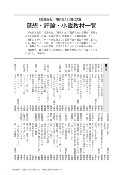 随想・評論・小説教材一覧