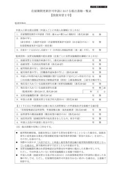 在留期間更新許可申請における提出書類一覧表 技能実習2号(書式10-46)