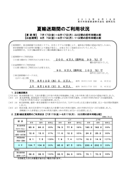 夏輸送期間のご利用状況 - JR東日本：東日本旅客鉄道株式会社 盛岡支社