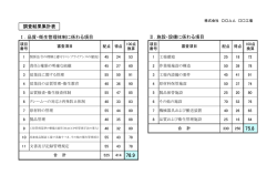 Ⅰ．品質・衛生管理体制に係わる項目 調査結果集計表 Ⅱ．施設・設備に