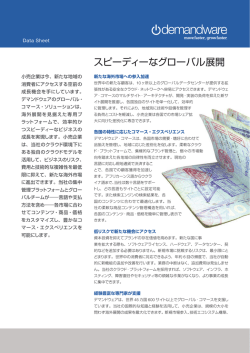 Merchandising | PDF データシート：スピーディーなグローバル展開
