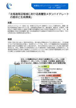 「北海道周辺海域における表層型メタンハイドレート の産状と生成環境」