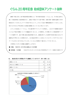 助成団体アンケート結果／抜粋（PDF）