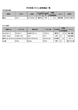 刊行形態・タイトル変更雑誌一覧
