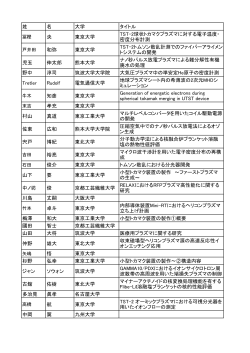 姓 名 大学 タイトル 央 東京大学 TST