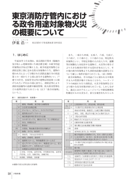 東京消防庁管内における政令用途対象物火災の概要について（PDF