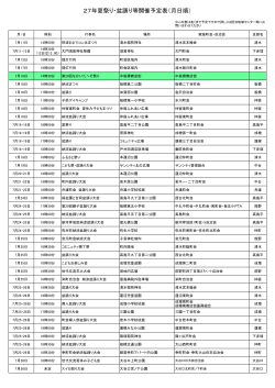 27年夏祭り・盆踊り等開催予定表（月日順）