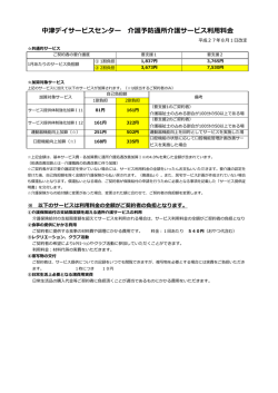 中津デイサービスセンター 介護予防通所介護サービス利用料金