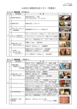 ふるさと納税お礼品リスト（特産品）