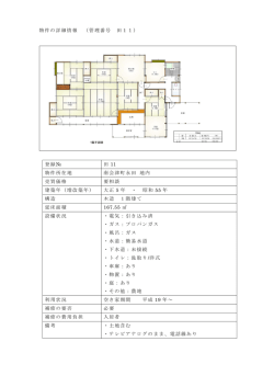 物件の詳細情報 （管理番号 田11） 登録№ 田 11 物件所在地 南会津町