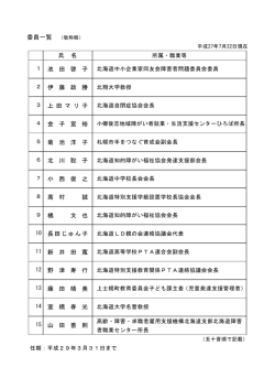 委員一覧 （敬称略） 氏 名 1 池 田 啓 子 2 伊 藤 政