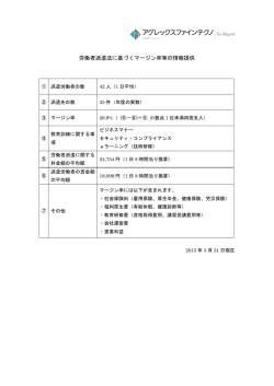 労働者派遣法に基づくマージン率等の情報提供（PDF形式）