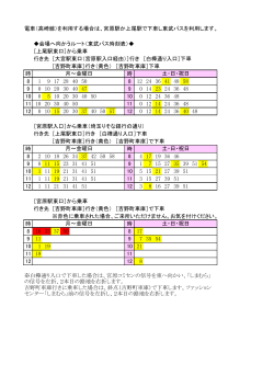 会場へ向かうルート（東武バス時刻表）   ［上尾駅東口］から乗車 行き先