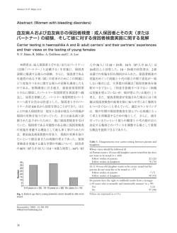 血友病Aおよび血友病Bの保因者検査：成人保因者とその夫