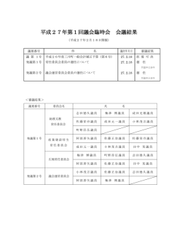 平成27年第1回議会臨時会 会議結果
