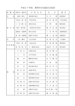 平成27年度 摂津市自治連合会役員