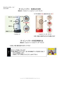 タービュヘイラー 各部位の名称 タービュヘイラーの初回準備方法