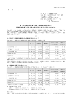 第2四半期連結業績予想値と実績値の差異並びに 通期連結業績予想