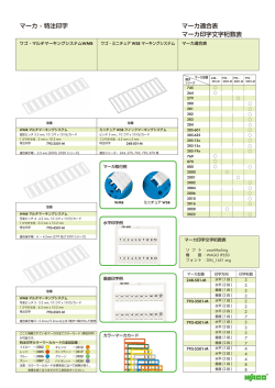 マーカ - 特注印字 マーカ適合表 マーカ印字文字桁数表