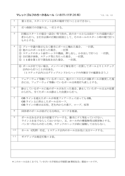 マレットゴルフのろーかるルール（いきがい大学 26 期） 第1打は、スタート