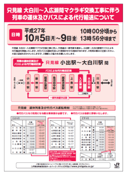 列車の運休及びパスによる代行輸送について