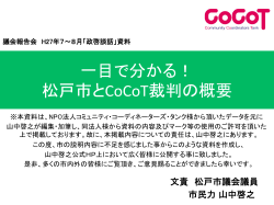 一目で分かる！ 松戸市とCoCoT裁判の概要