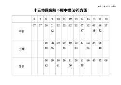 十三市民病院&rArr;榎木橋【69】方面