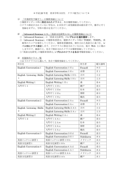 ＊平成 26 年度 英米学科 3 回生 クラス配当について＊ 1) 「卒業研究