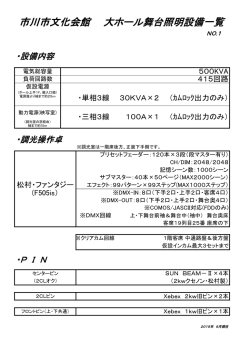 市川市文化会館 大ホール舞台照明設備一覧